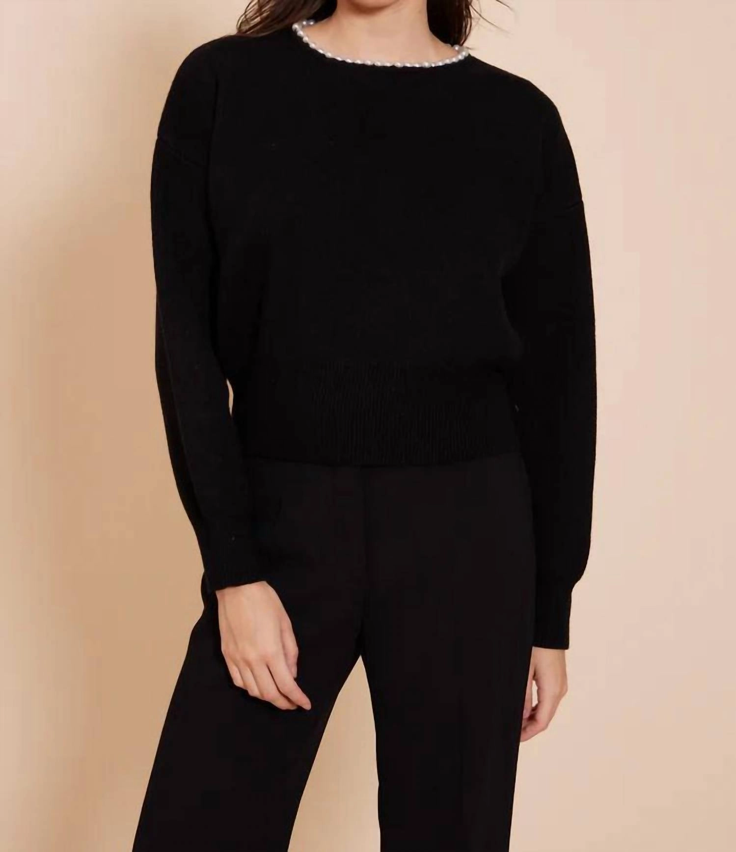 Carota Pearl Sweater In Black Fade Resistant Textiles Thermal Insulation Technology