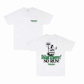 Tailenders 'Wait There!' Tee - White Hypoallergenic Textile