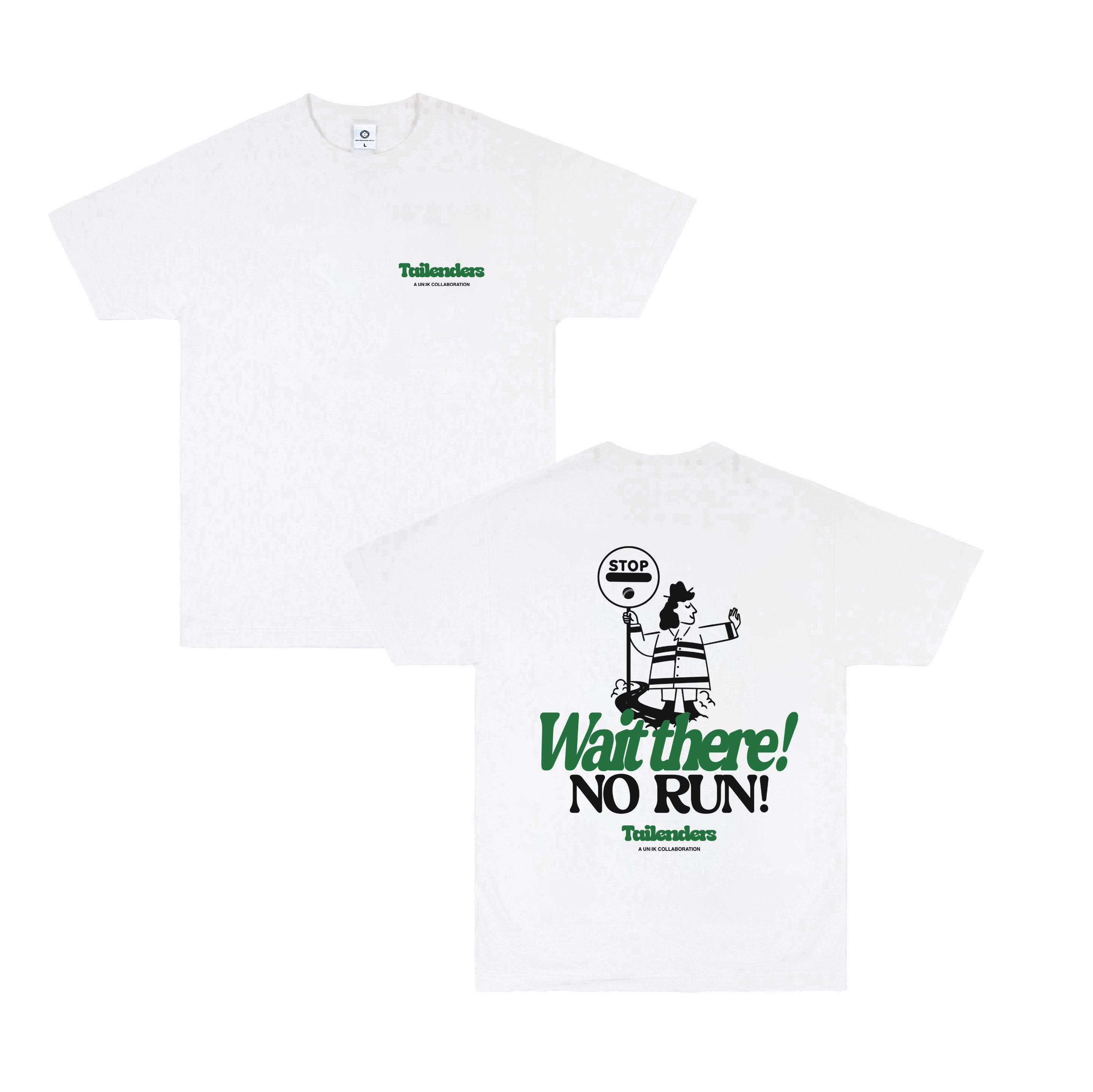 Tailenders 'Wait There!' Tee - White Hypoallergenic Textile