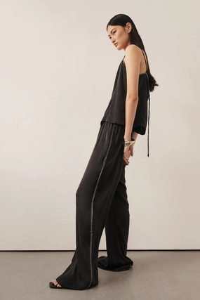 PIPER BLACK SILK STITCH DETAIL PANT Breath Friendly
