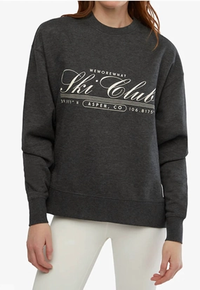 Ski Club Sweatshirt In Grey Seamless construction