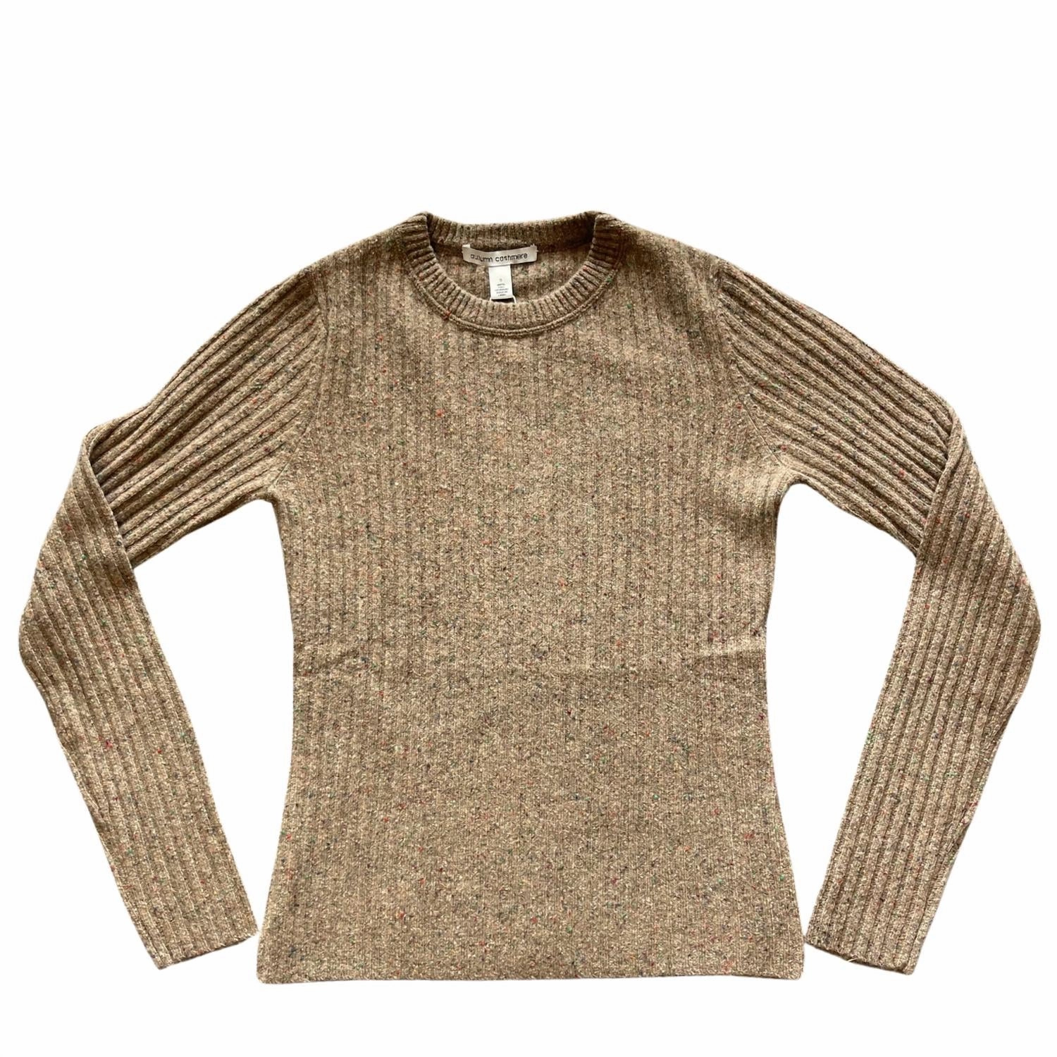 Women's Rib Crewneck Sweater In Brownie Snug fit Breathable Layer