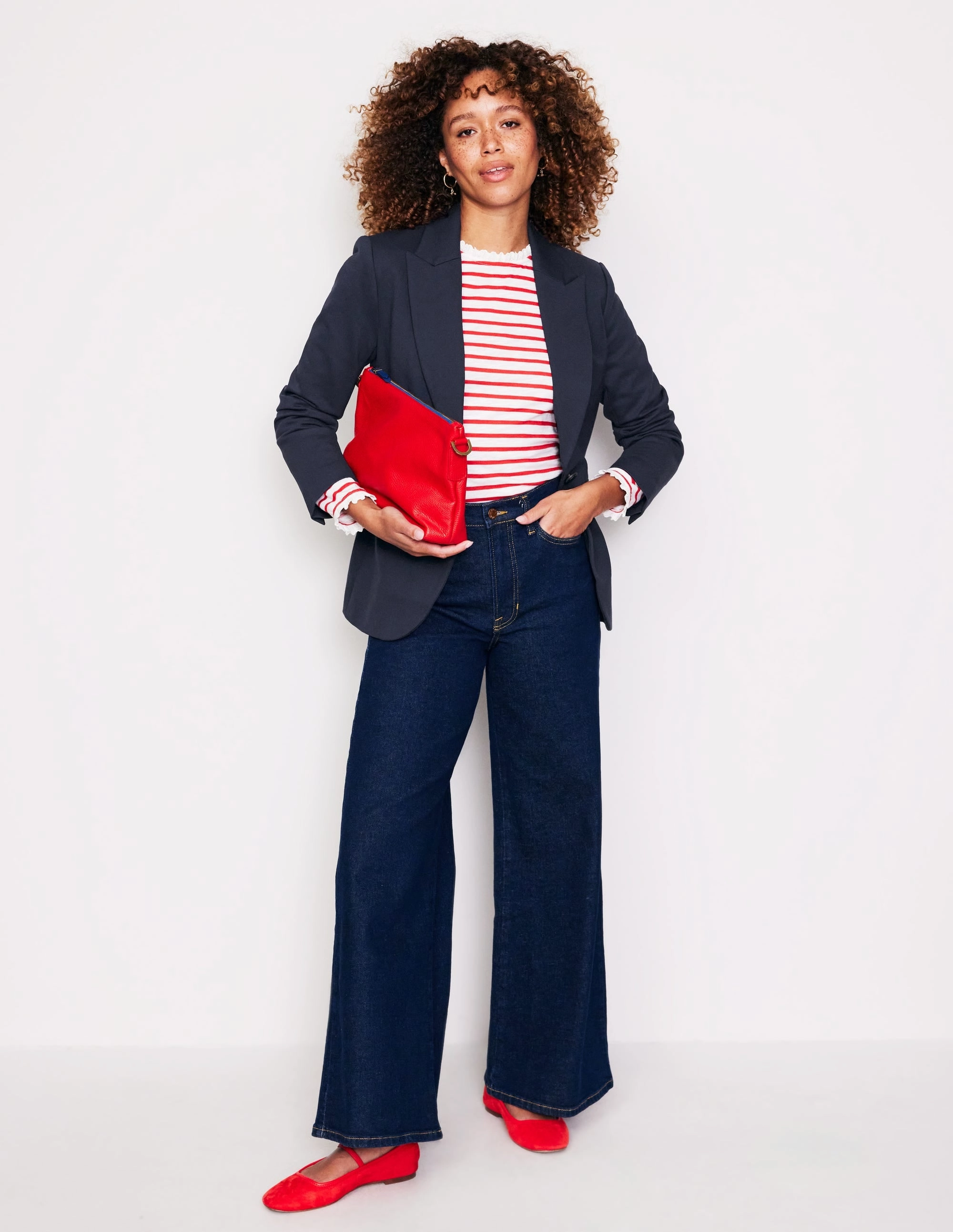 Marylebone Ponte Blazer-Navy Adaptive Tension Bands Modern Functional Design