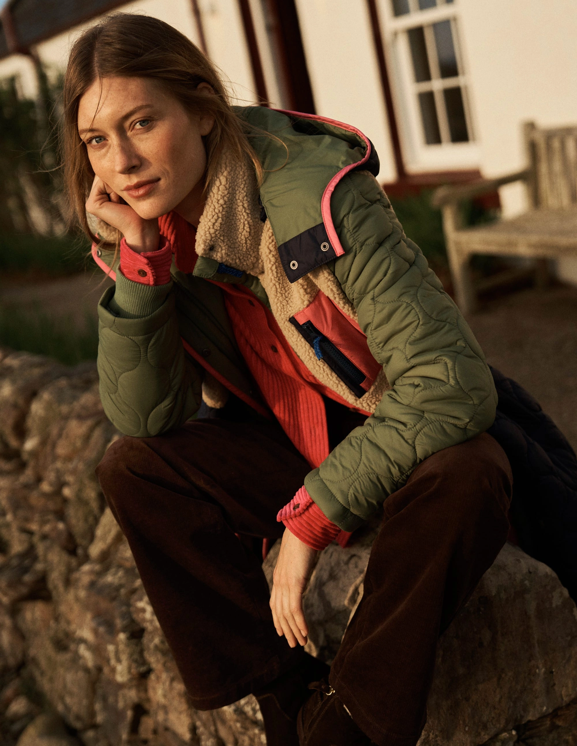 Borg Mix Coat-Multi Borg Casual Staple Lightweight Packability