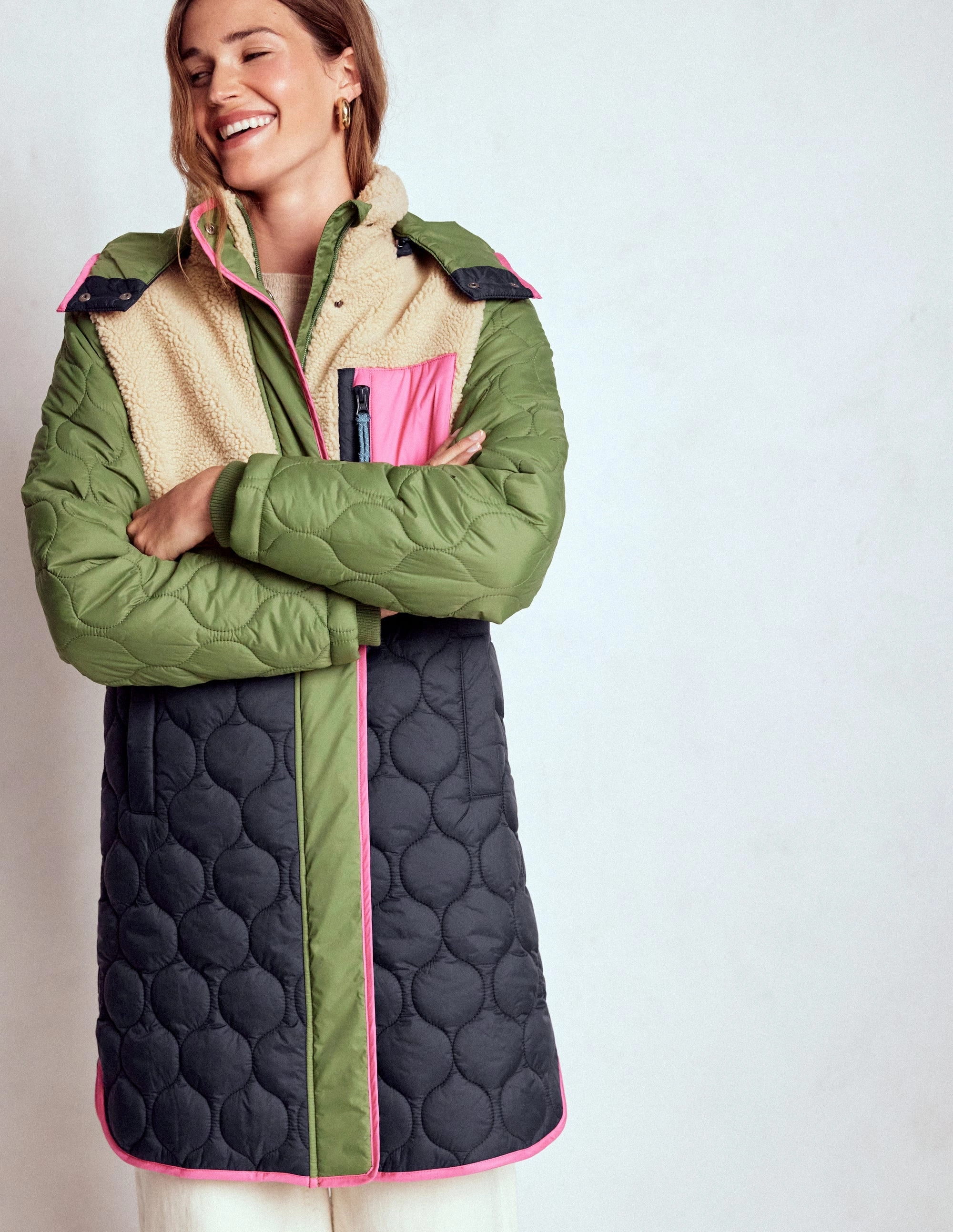 Borg Mix Coat-Multi Borg Travel Functional Wear Comfortable fit