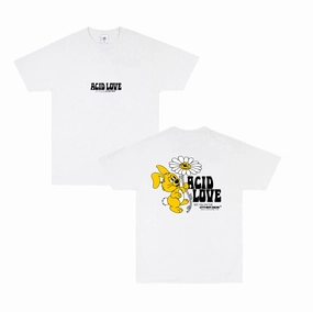 ACID LOVE 0.06 'Other Side' Tee - White Fuzz Free Surface