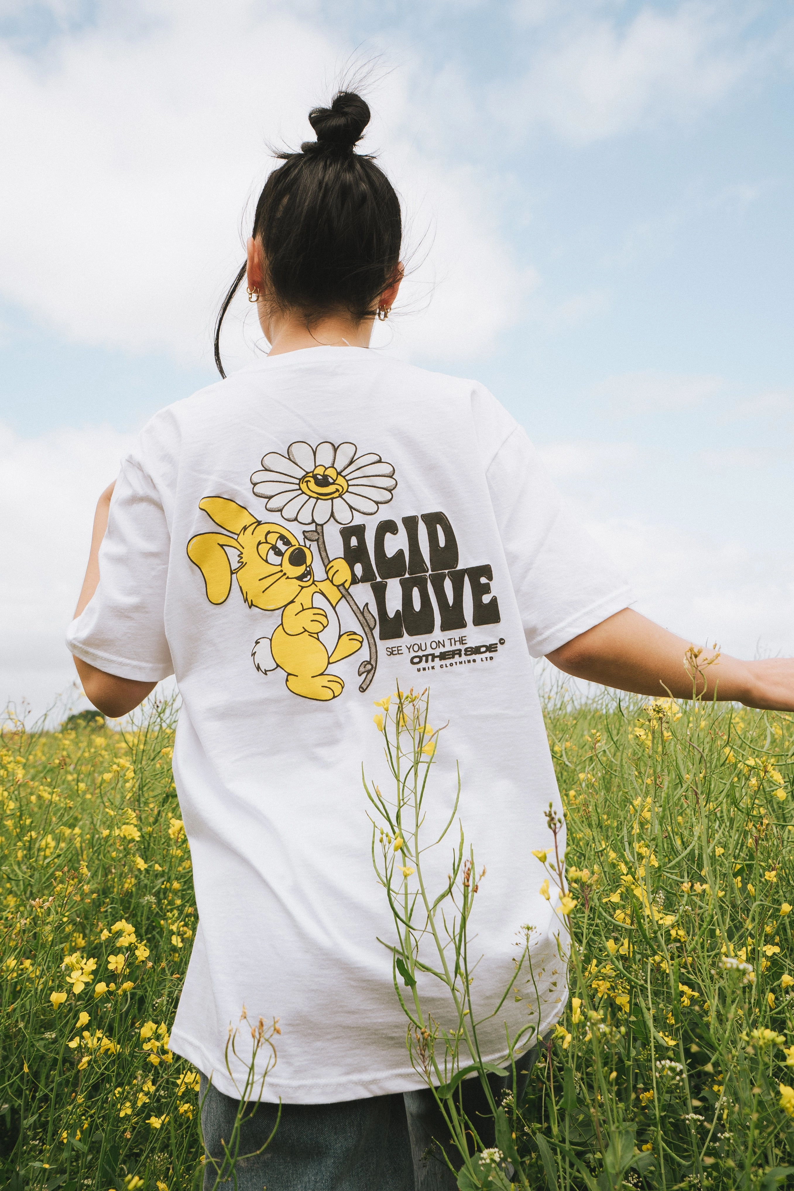 ACID LOVE 0.06 'Other Side' Tee - White Casual Essentials Wear Comfortable Weave