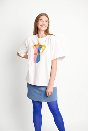 The Boxy Tee with Bright Bialetti TurtleneckDesign Layered Panel Construction