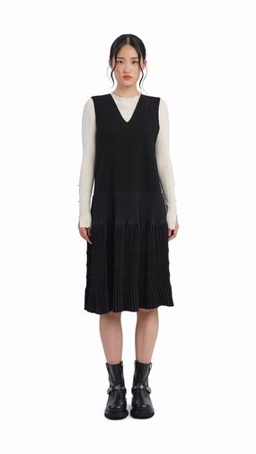 Olive Pleated Dress Vibrant Colors Understated Glam