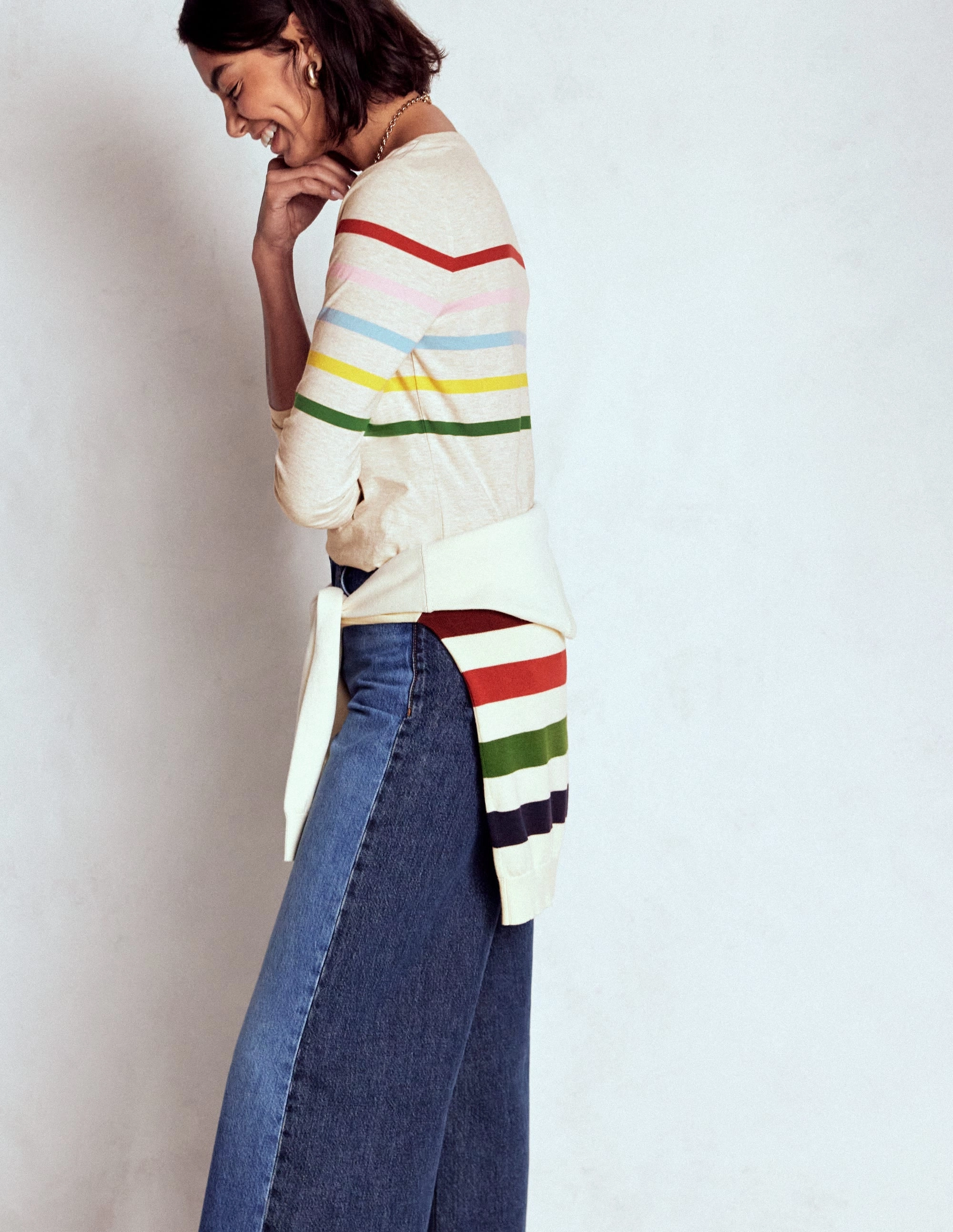 Olivia Long Sleeve Breton-Oatmeal Marl Placed Breton Non Restrictive Fit Relaxed Design