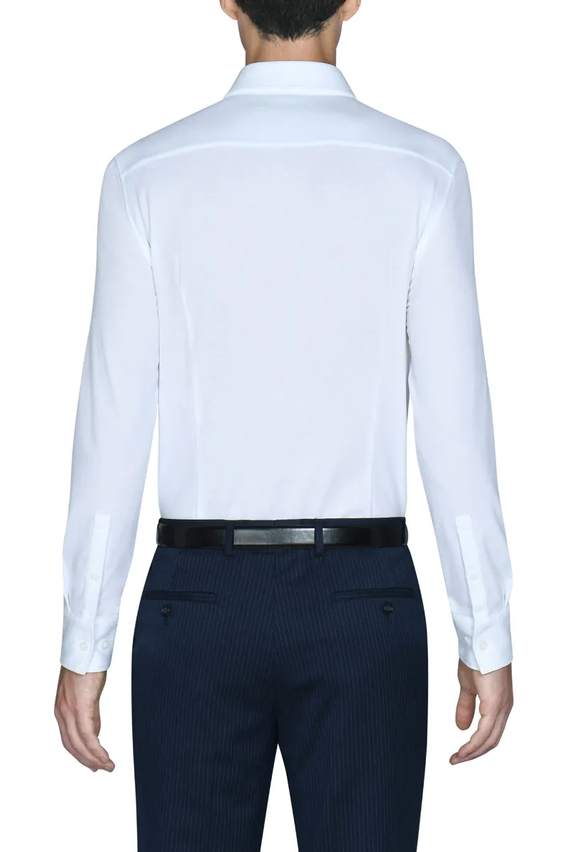 Knit Smart Shirt | White WH001Z Ultra Soft Interior