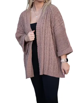 Soft Knit Design On My Own Cardigan In Cappuccino
