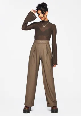 Mystic Embroidered Turn Up Wide Leg Trouser Cozy Movement Comfy Movement