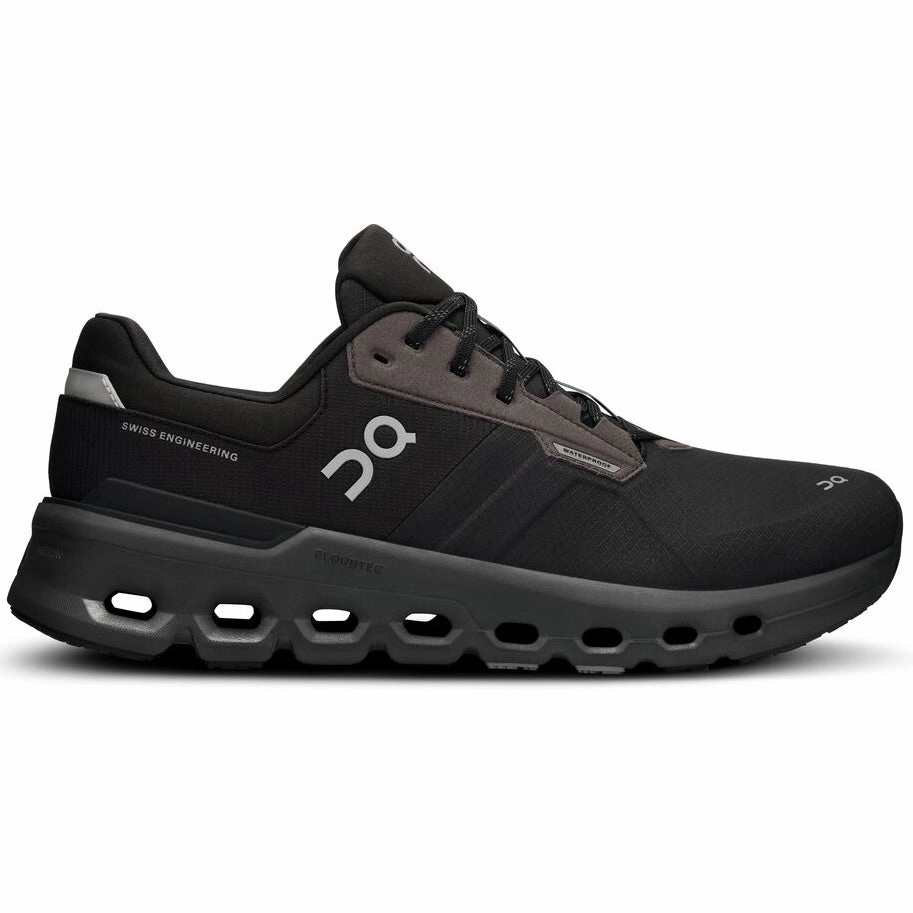 On Men's Cloudrunner 2 Waterproof Running Shoes Magnet / Black Impact Resistant Plate triple - density sole shoes