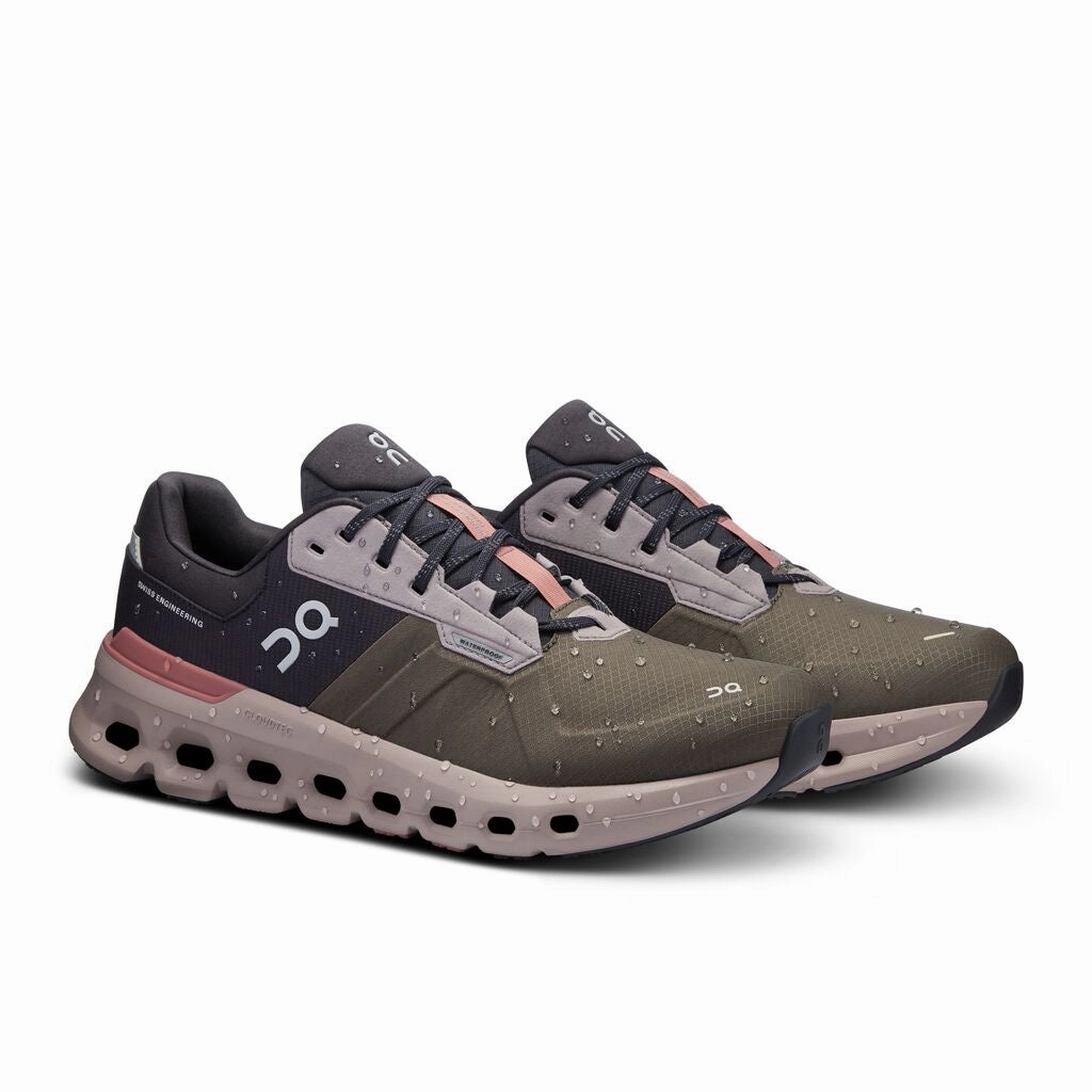 quick - drying shoes On Men's Cloudrunner 2 Waterproof Running Shoes Olive / Mahogany