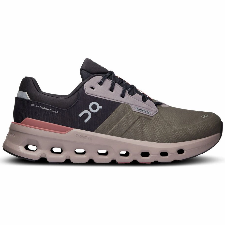 On Men's Cloudrunner 2 Waterproof Running Shoes Olive / Mahogany Ultra grip