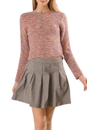 Layered Knitwear Ultimate Layer Open-Back Ribbed-Knit Sweater In Rainbow Multi