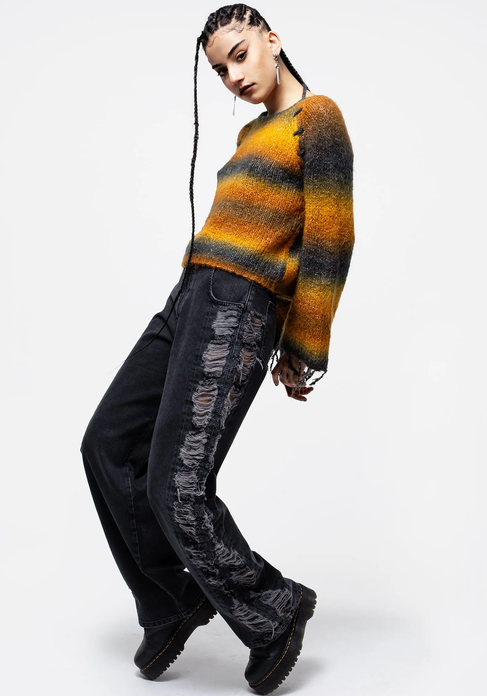 Minimal Fashion Fray Wide Leg Jeans