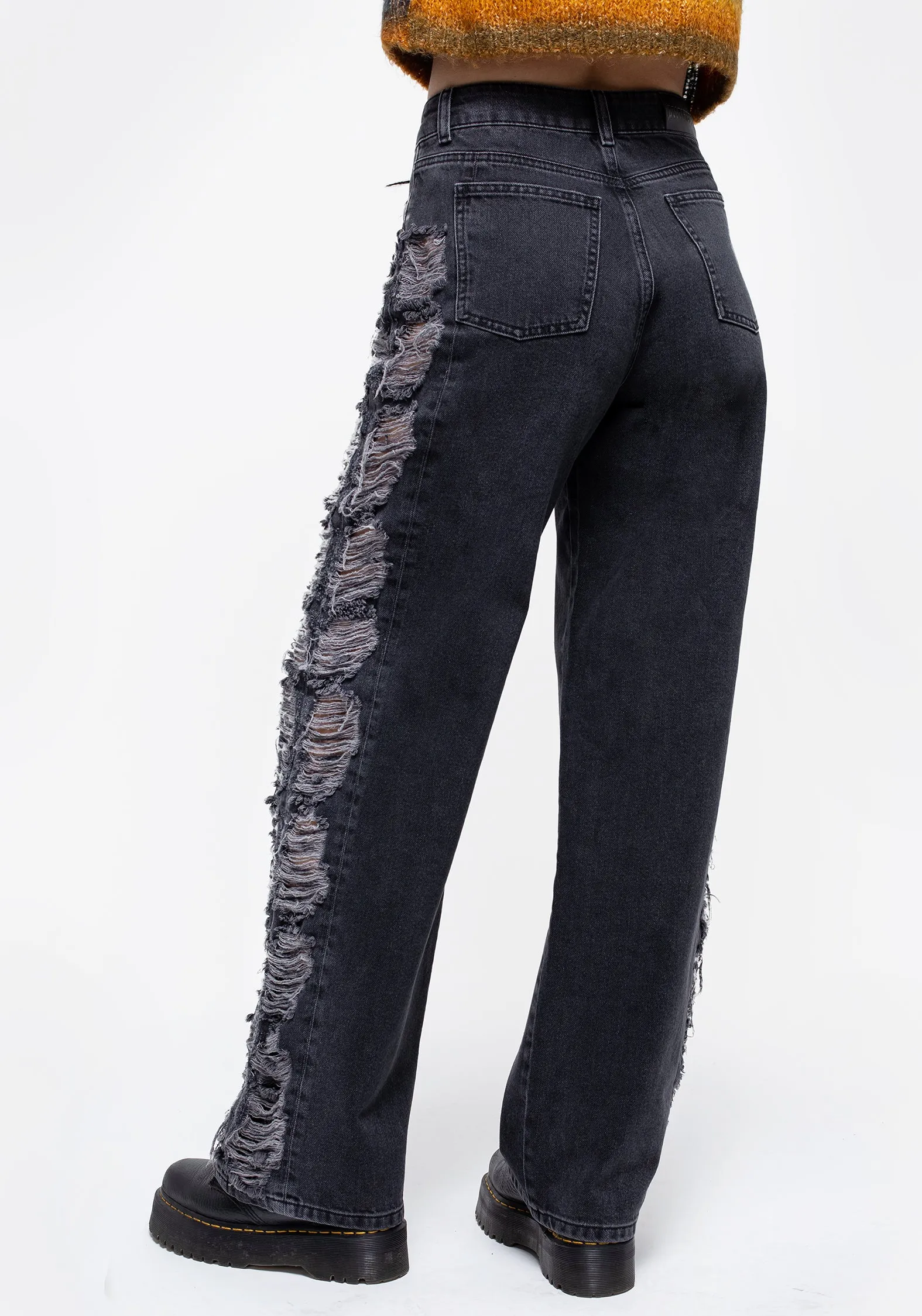 Classic Item Fray Wide Leg Jeans