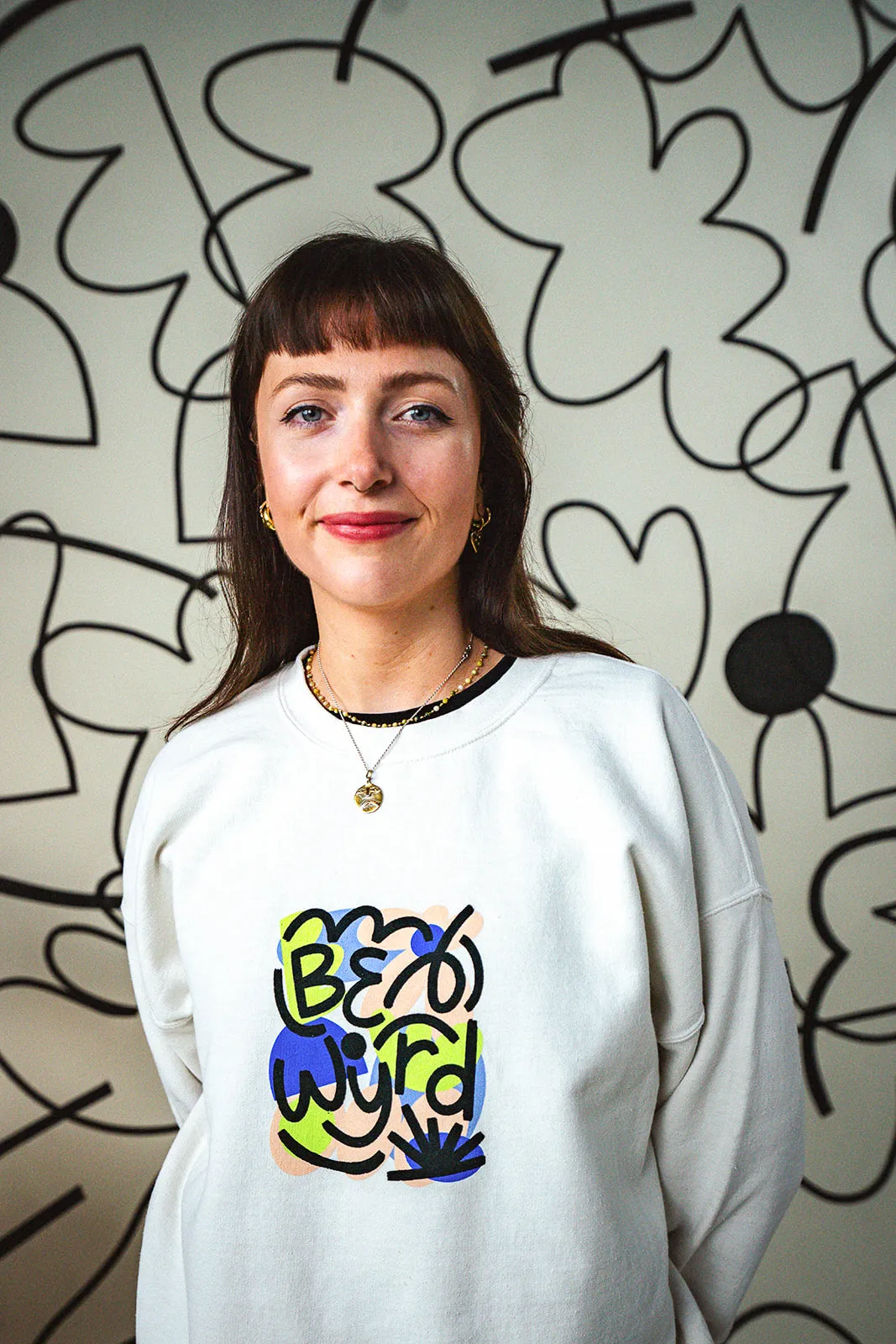 C.D x UN:IK 'Be Wyrd' Washed Sweater - Ecru Everyday Cozy