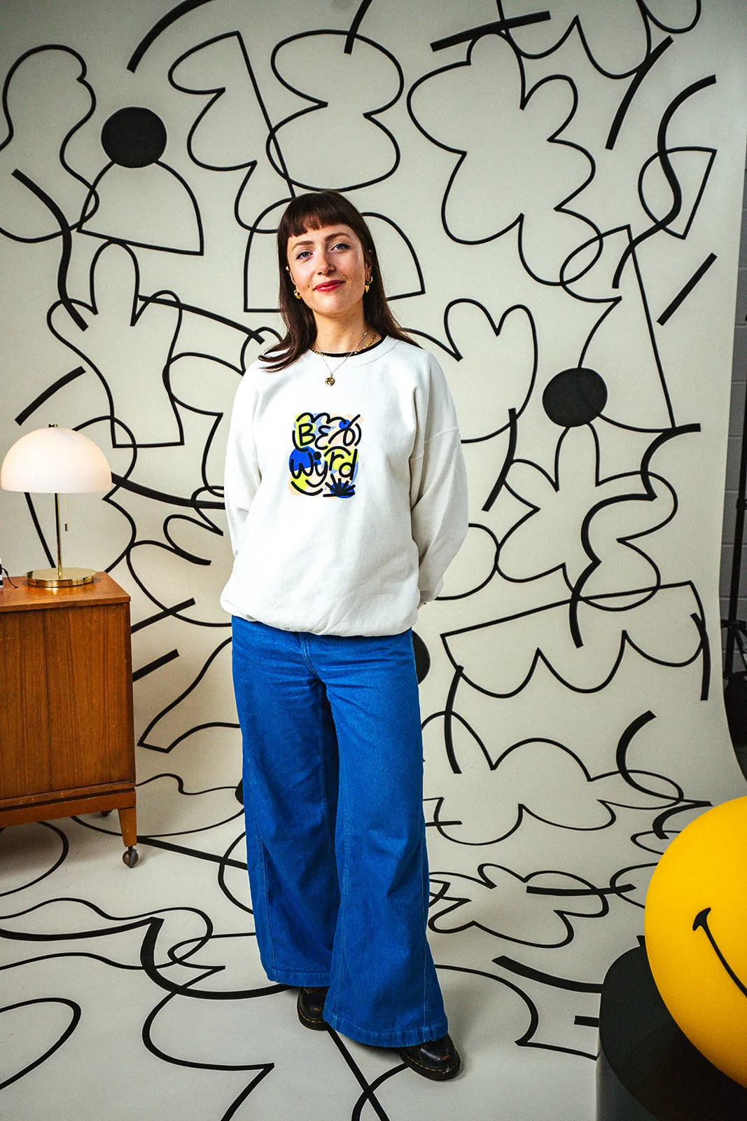 C.D x UN:IK 'Be Wyrd' Washed Sweater - Ecru Chilly Knit