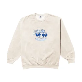 Other Side Store 'Pasta La Vista' Sweater - Vintage Washed Ecru Reinforced Shoulder Design