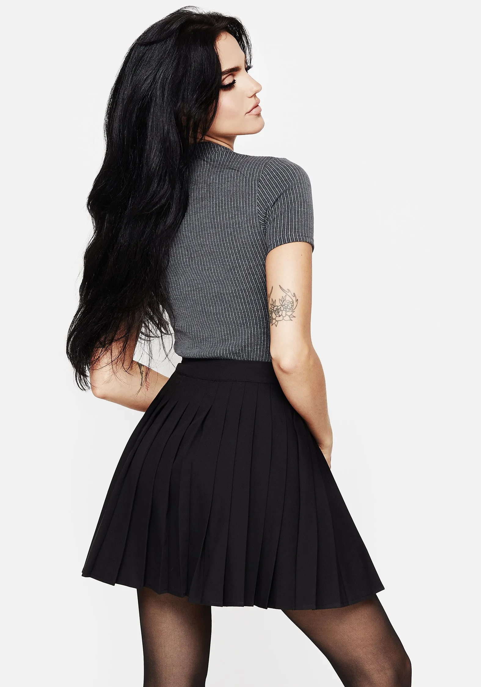 Non see through Moonage Pleated Mini Skirt