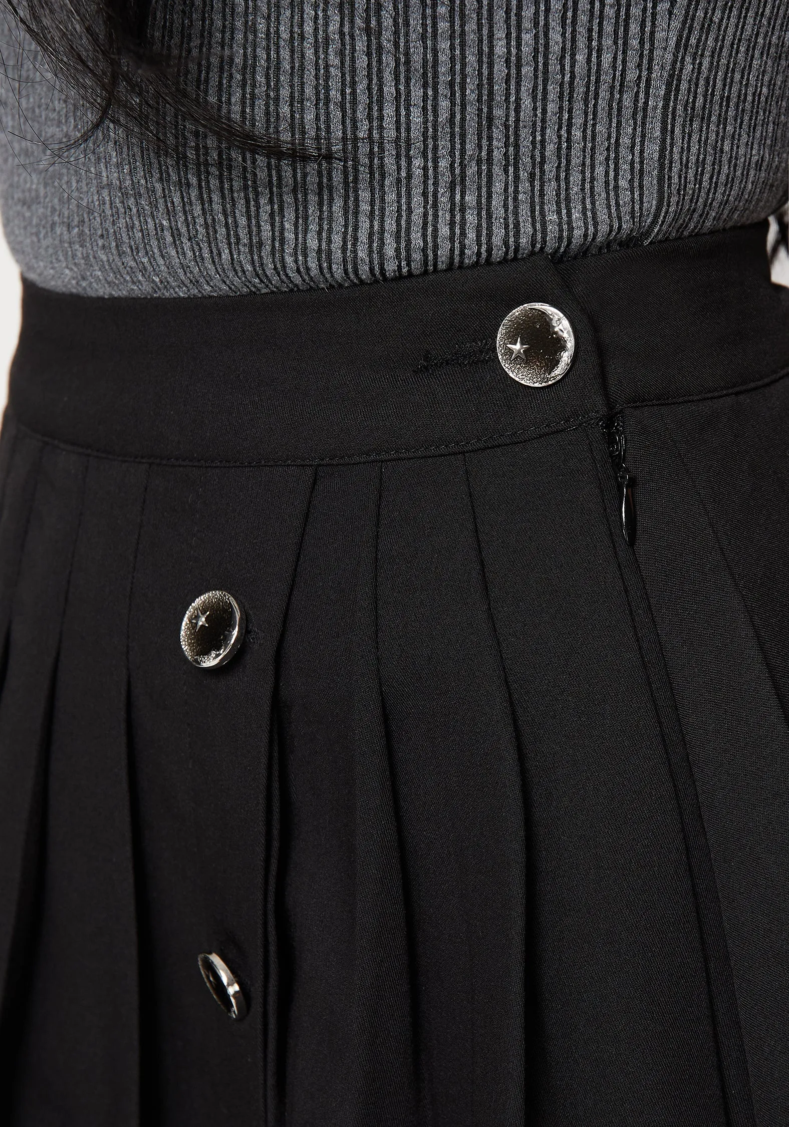 Moonage Pleated Mini Skirt color block