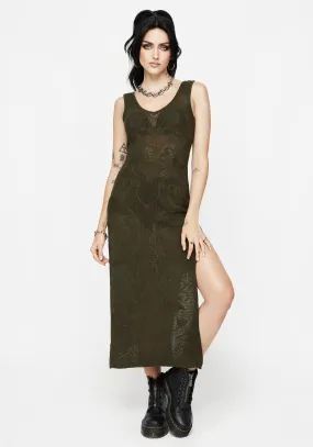 Cool Palette Easy-to-style casual dress Tulip Jacquard Knit Cami Maxi Dress