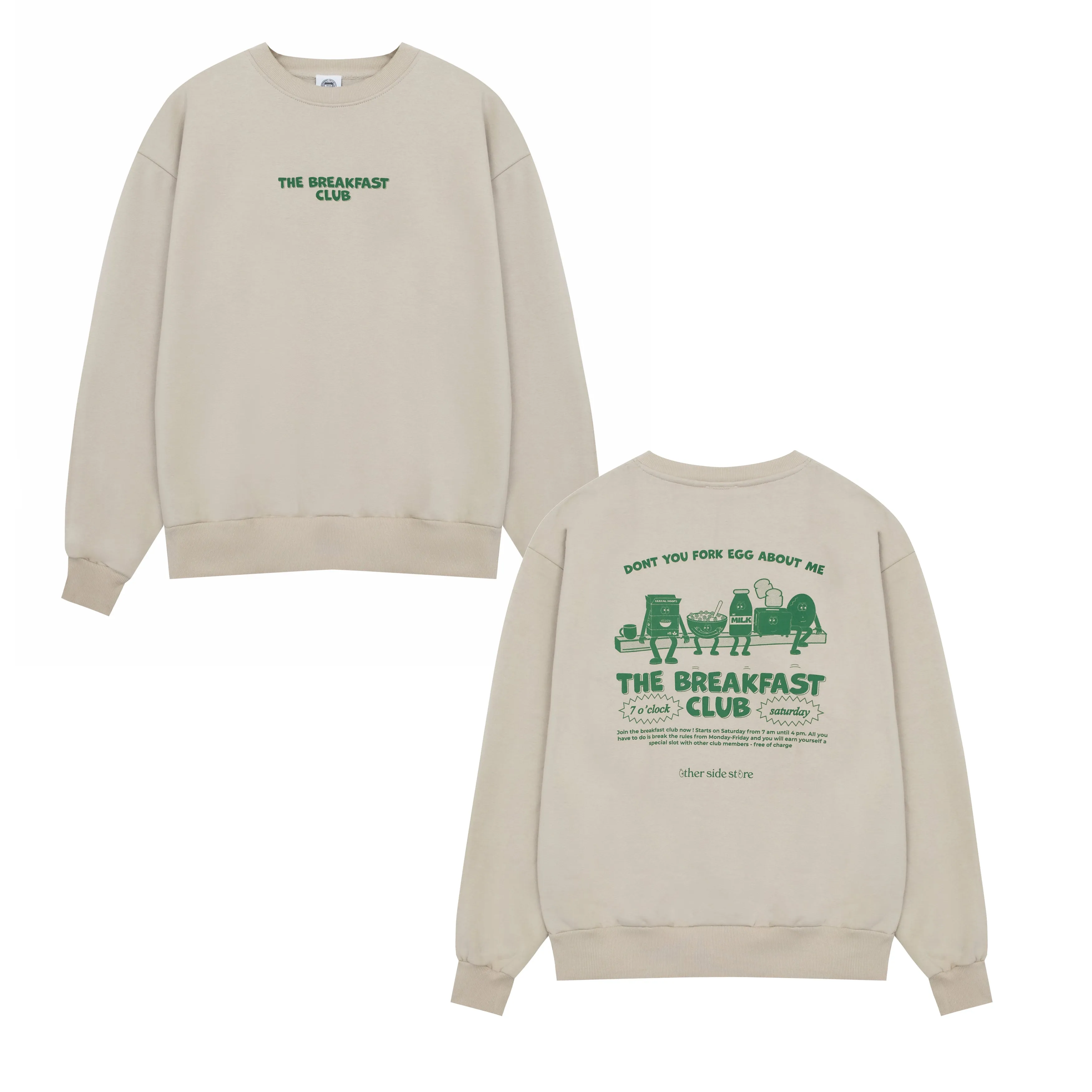 Other Side Store 'Breakfast Club' Sweater - Stone Breathable fabric