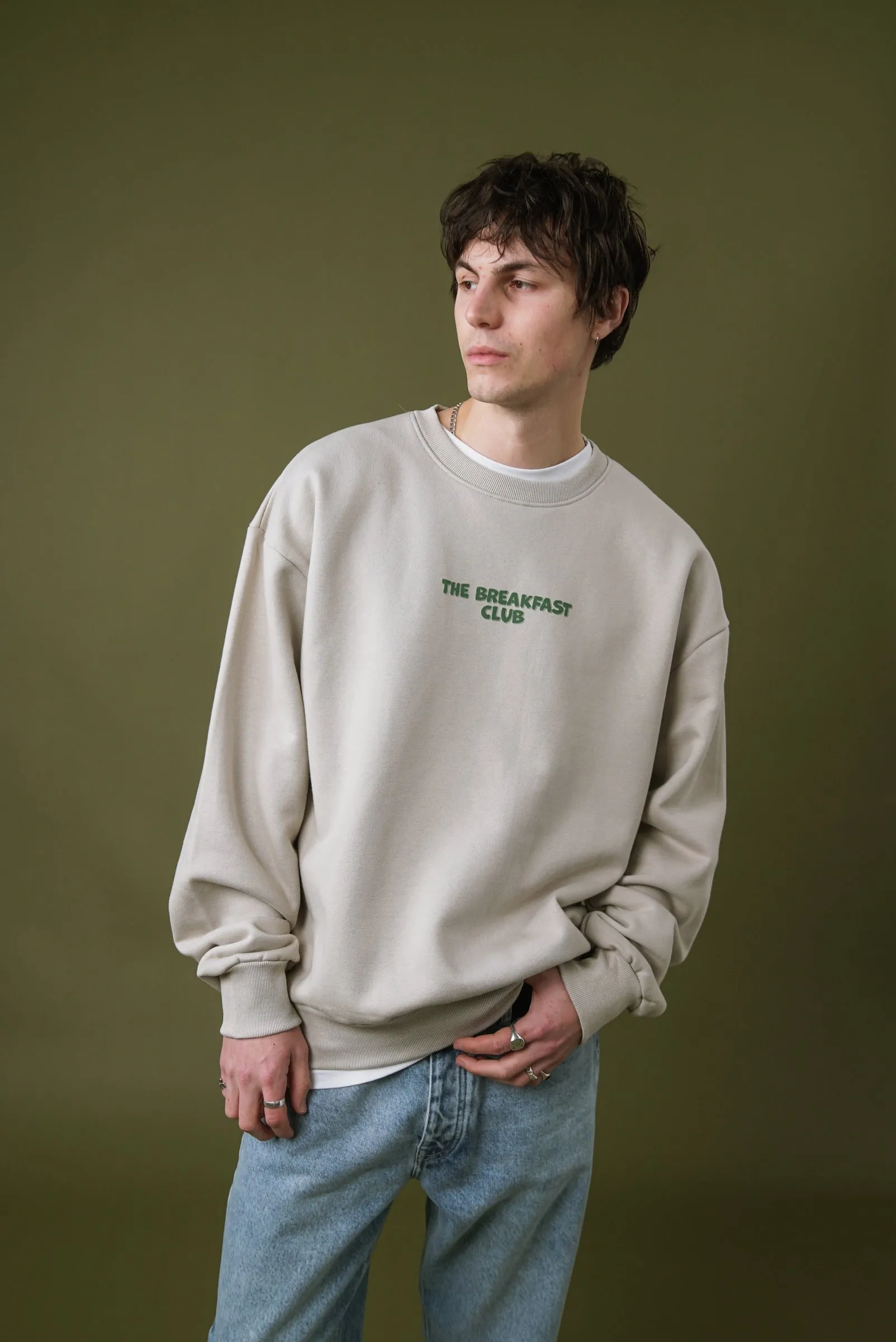 Other Side Store 'Breakfast Club' Sweater - Stone Chilly Day Comfort