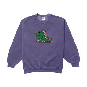 Other Side Store 'Croc In Crocs' Sweater - Vintage Washed Violet Soft touch layer Warm Comfort