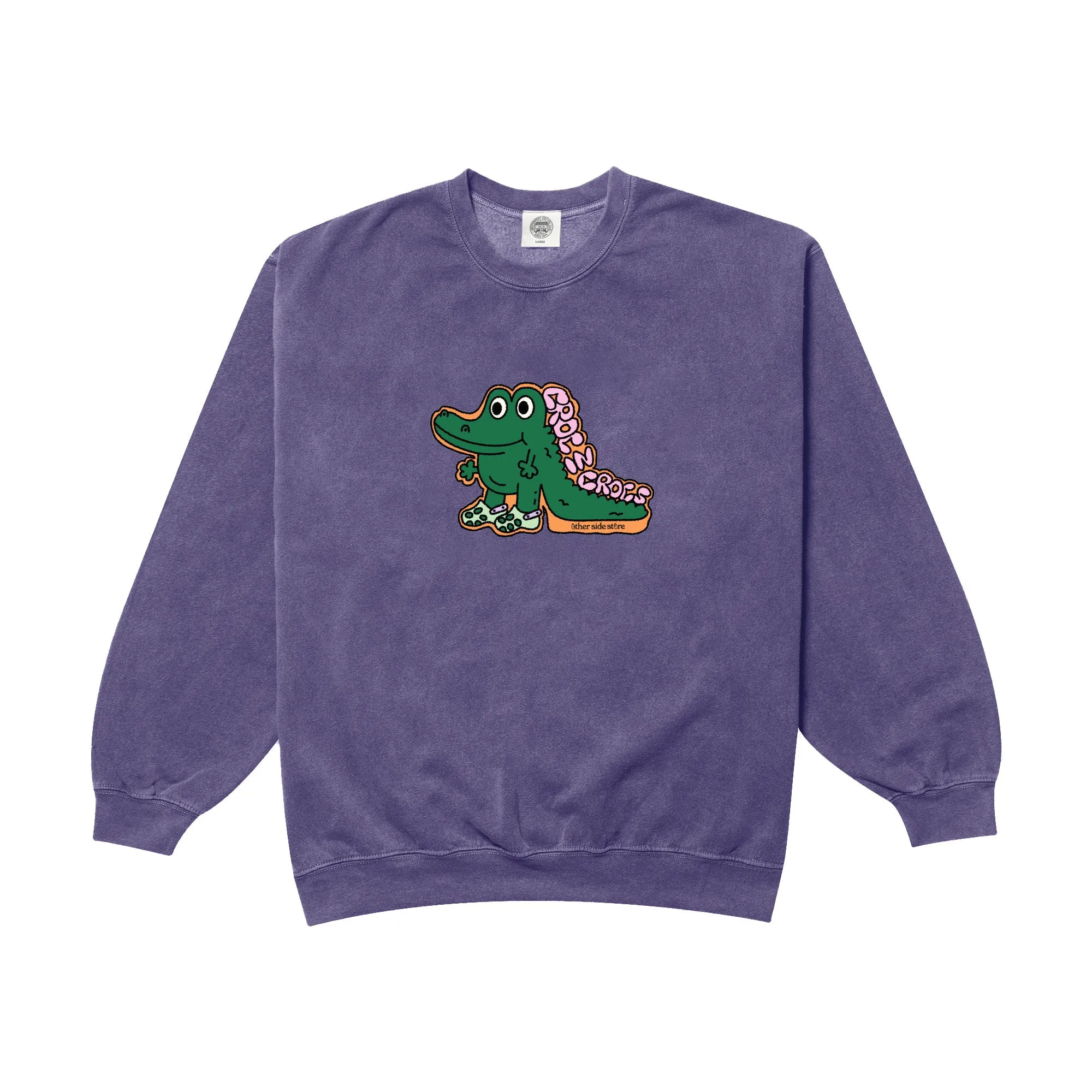 Other Side Store 'Croc In Crocs' Sweater - Vintage Washed Violet Soft touch layer Warm Comfort