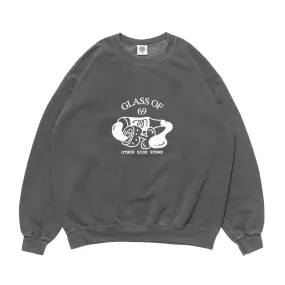 Other Side Store 'Glass of 69' Vintage Washed Sweater - Charcoal Cozy Layered Wear Hypoallergenic Lining