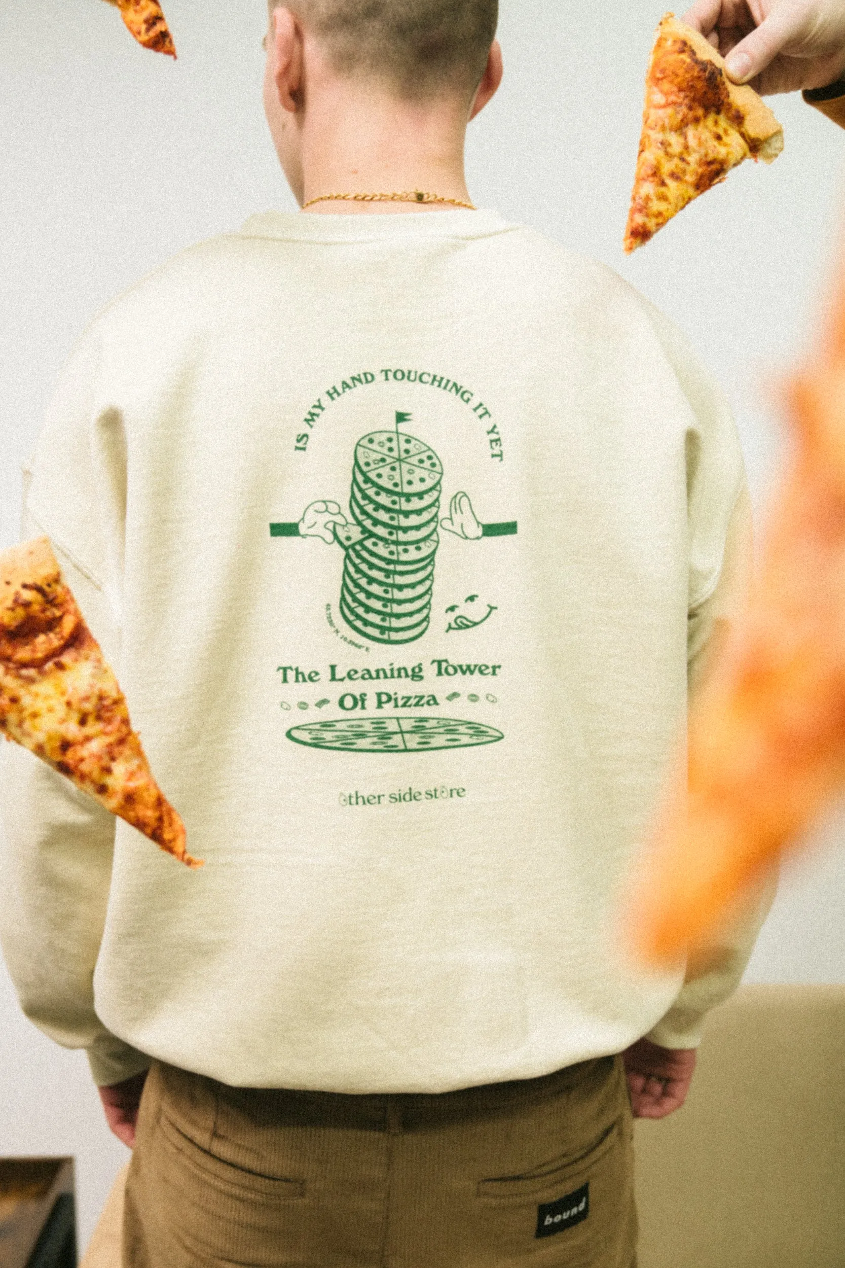 Subtle Texture Detail Fashionable Wear Other Side Store 'Leaning Tower' Sweater - Vintage Washed Cream