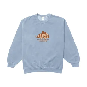Other Side Store 'Love Cwasonts' Sweater - Vintage Washed Light Blue Anti Static Finish