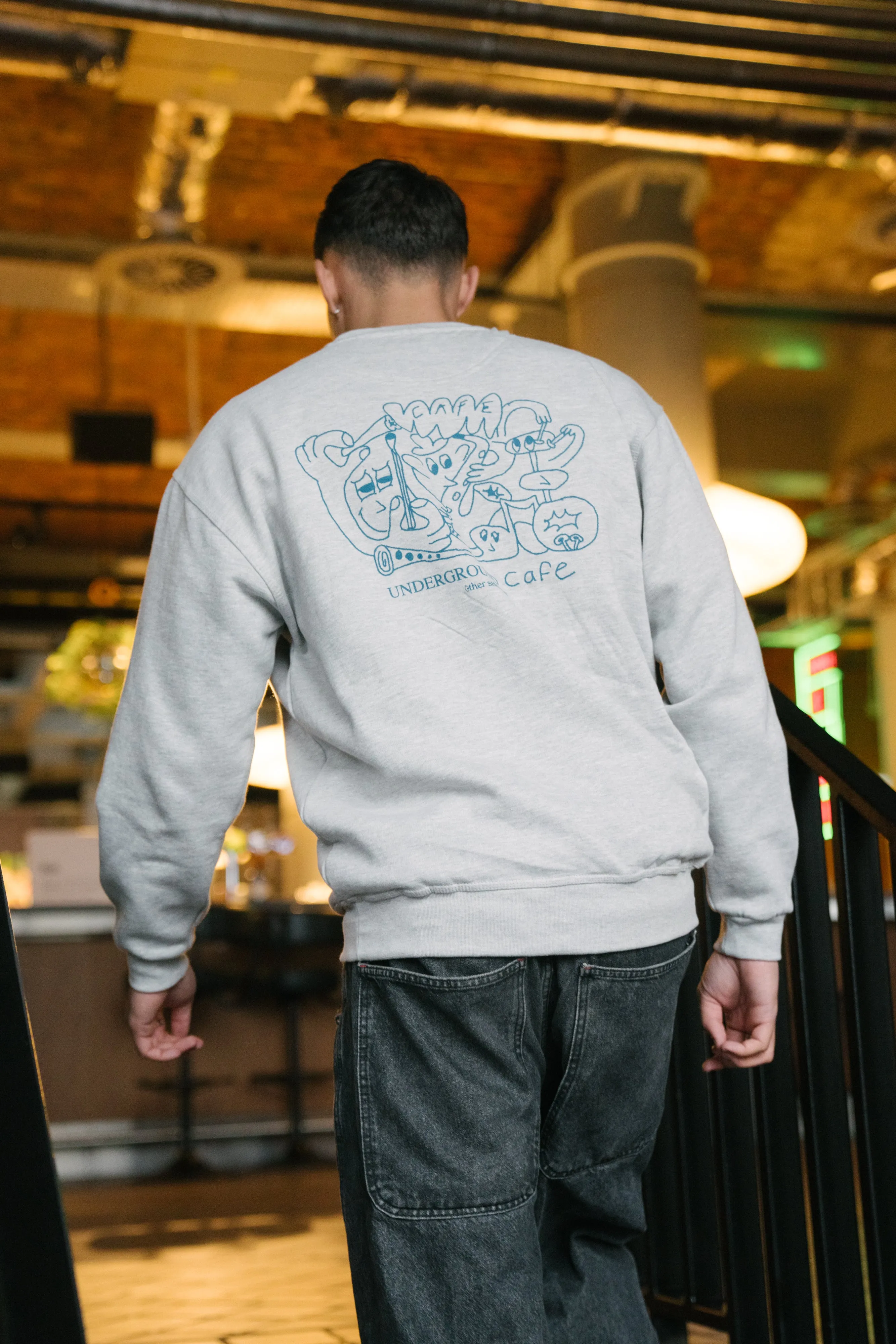 Other Side Store 'Underground Cafe' Sweater - Grey Comfortable Look