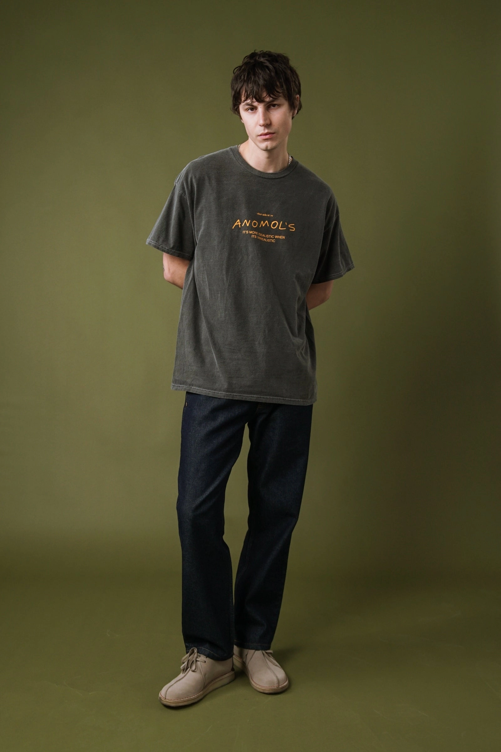 Functional Style Bold and Comfortable Other Side Store 'Anomols' Vintage Washed Tee - Black