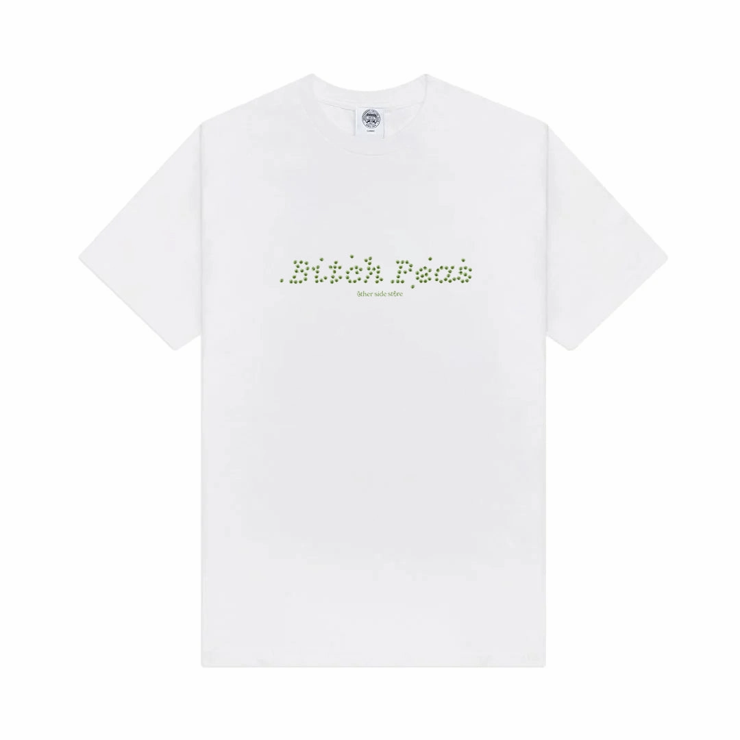 Other Side Store 'Bitch Peas' Tee - White Casual Essentials Wear