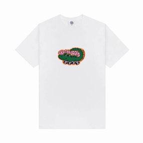 Other Side Store 'Croc In Socks' Tee - White Classic Look Functional Fashion
