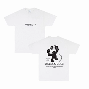 Other Side Store 'Dyslexic Club' Tee - White Oversized Fit