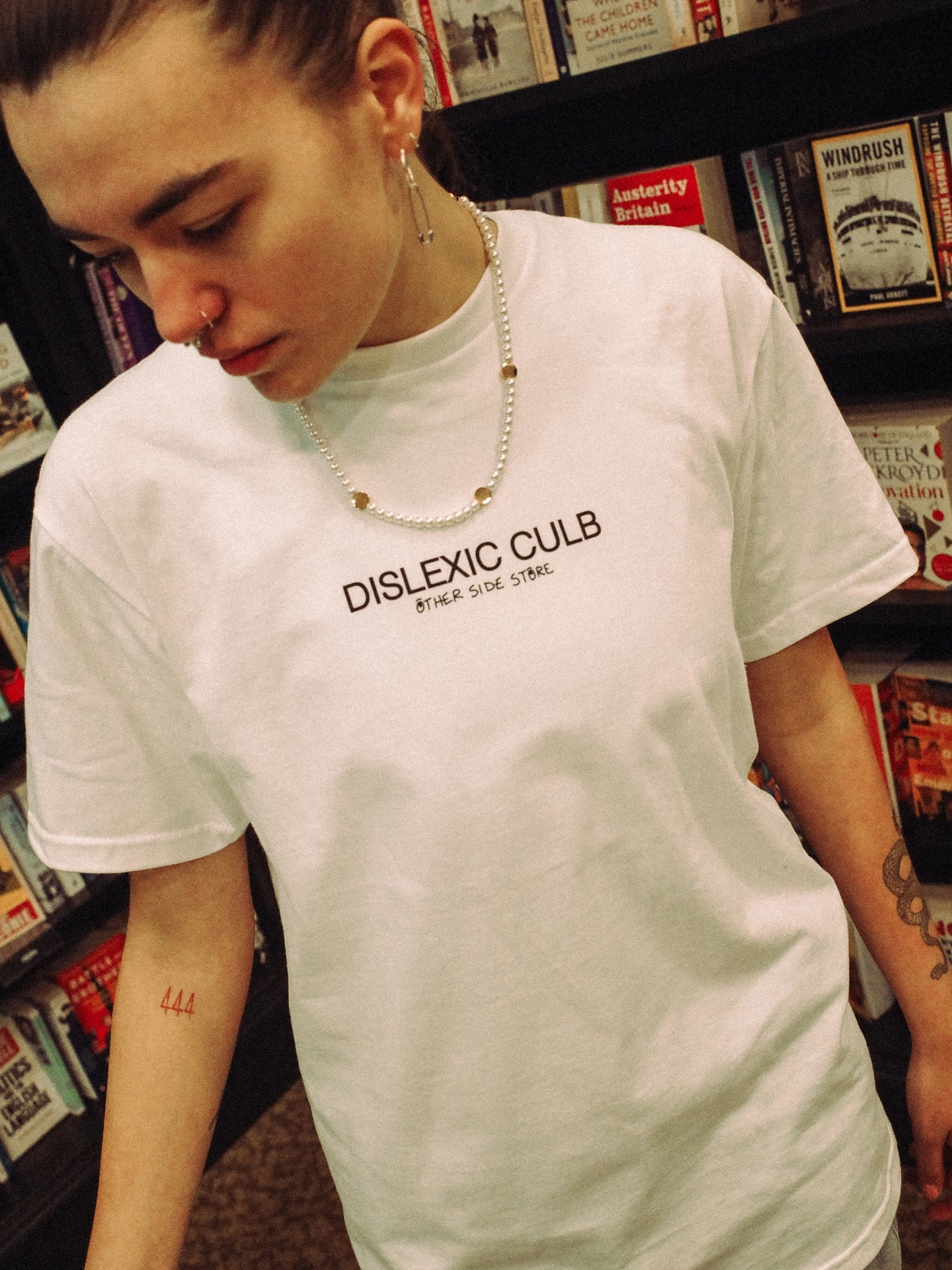 Other Side Store 'Dyslexic Club' Tee - White Effortless Comfort Wear Luxury exclusivity