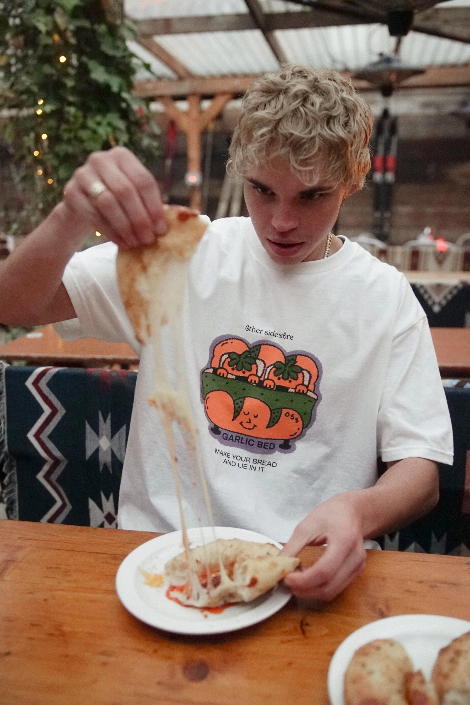 Other Side Store 'Garlic Bed' Tee - White Stylish Layering
