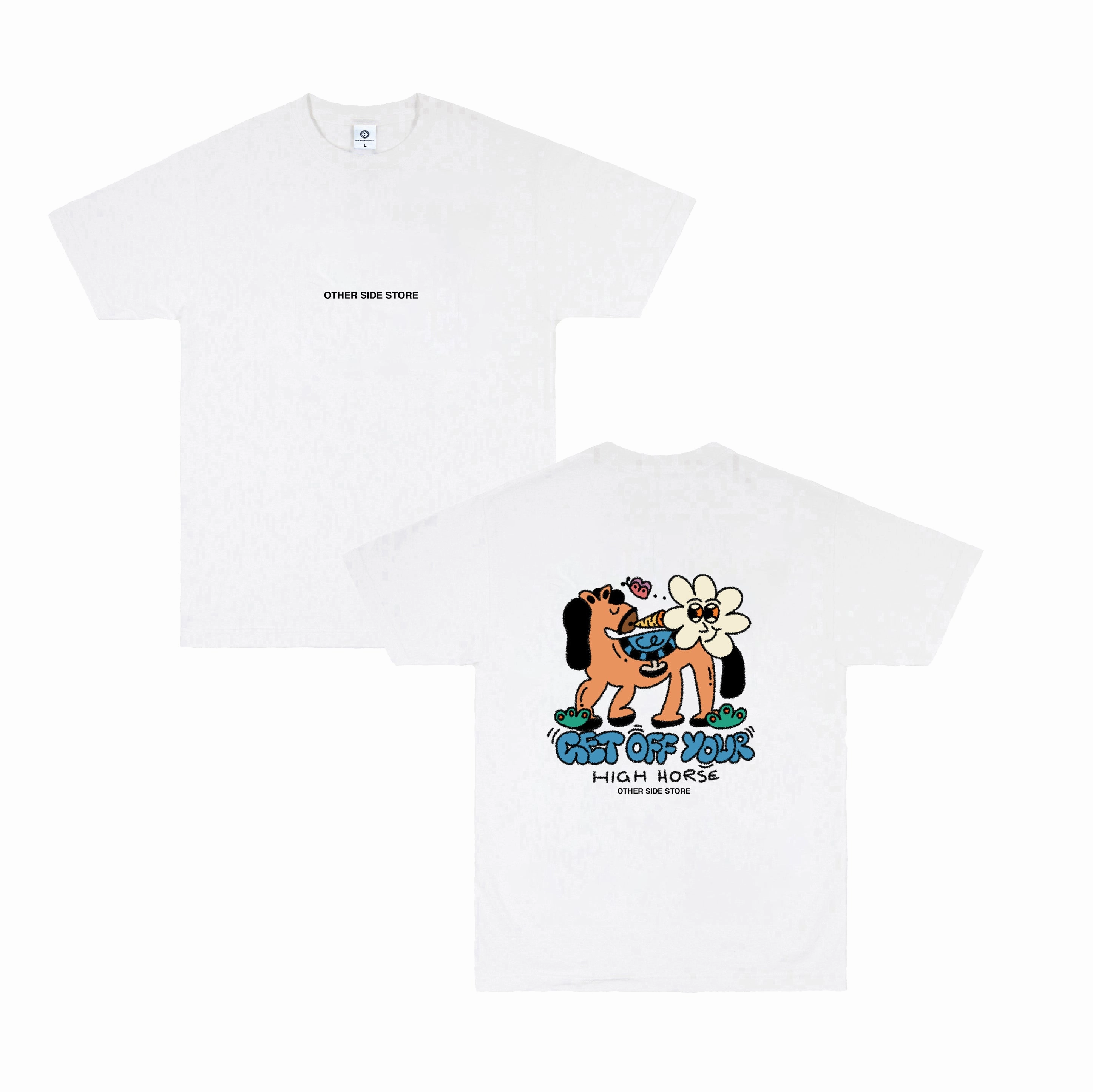 Comfy Vibes Light Breeze Other Side Store 'High Horse' Tee - White