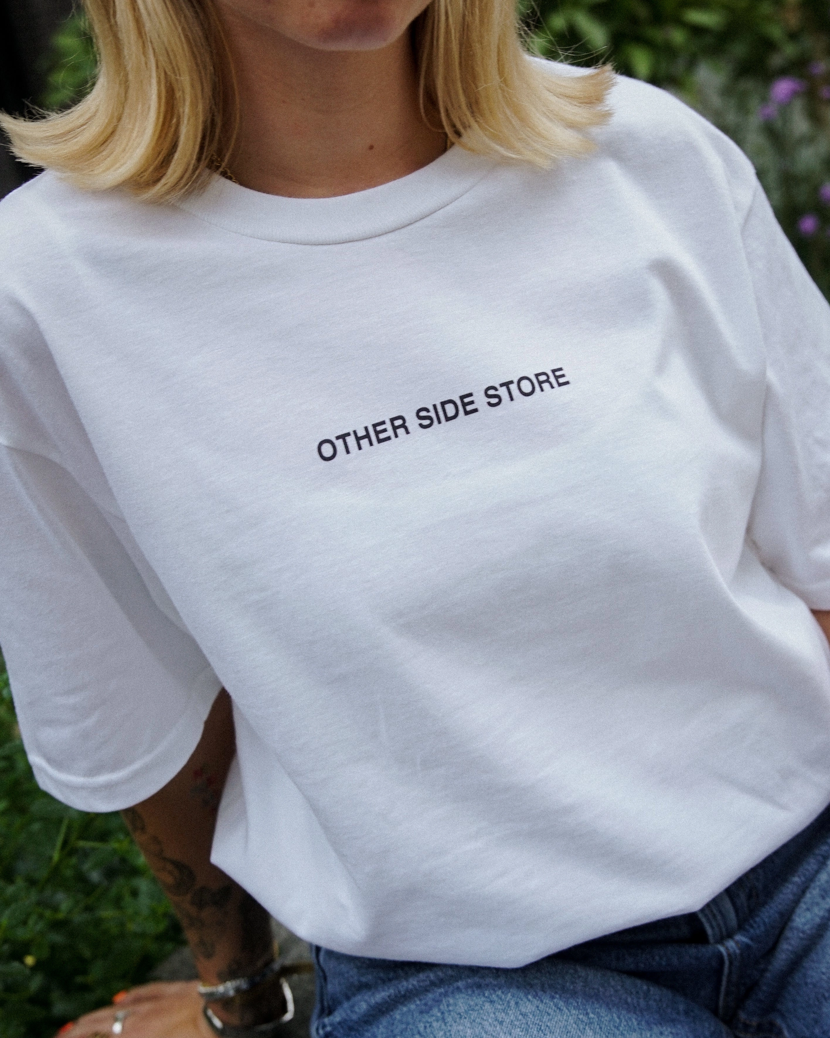 Other Side Store 'High Horse' Tee - White TemperatureControl Fabric DoubleStitchedHem