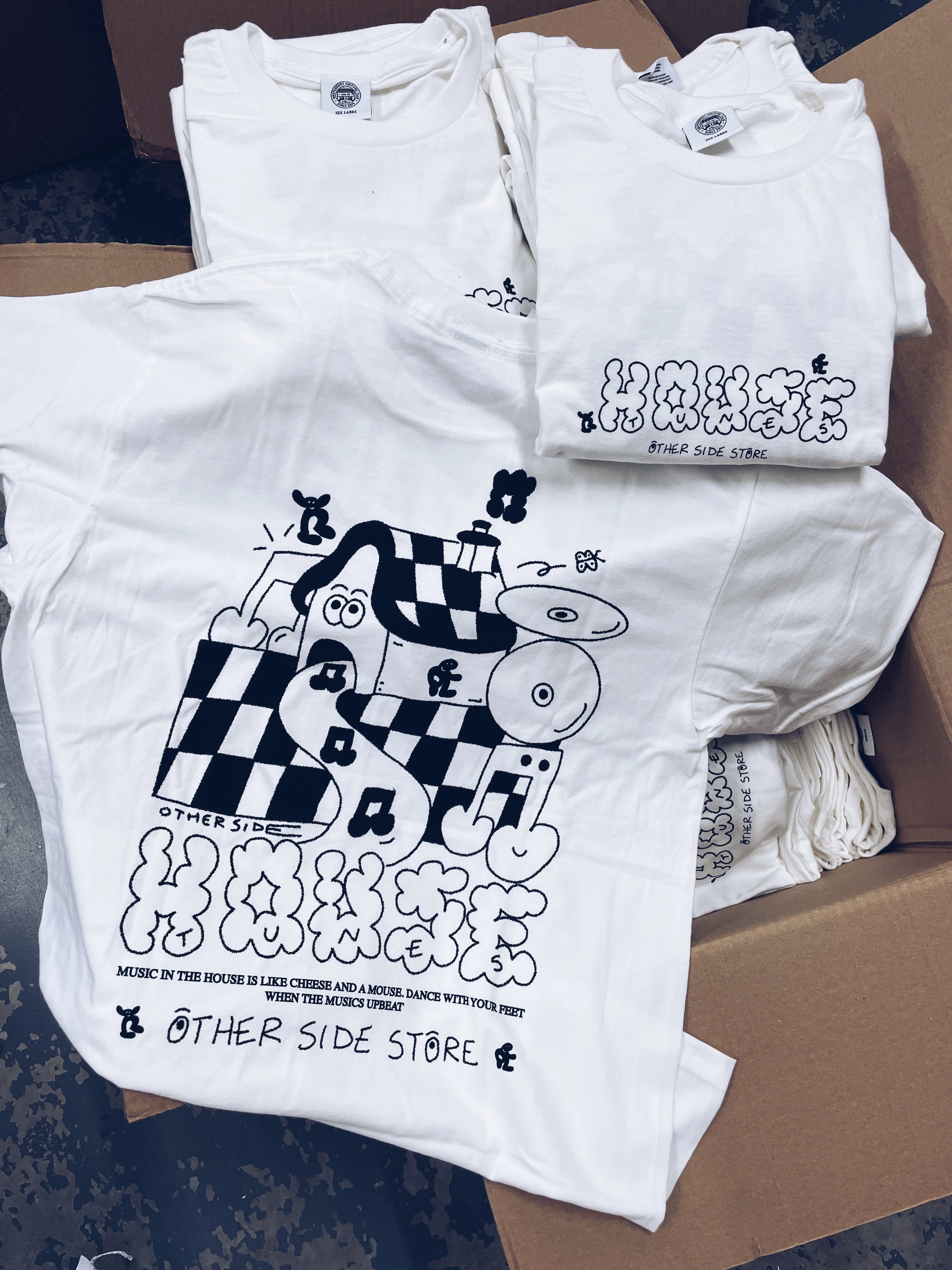 Other Side Store 'House Tunes' Tee - White Effortless Daywear