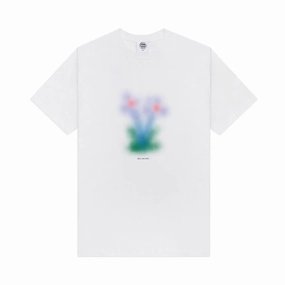 Wrinkle Resistant Finish Other Side Store 'Lavender' Tee - White