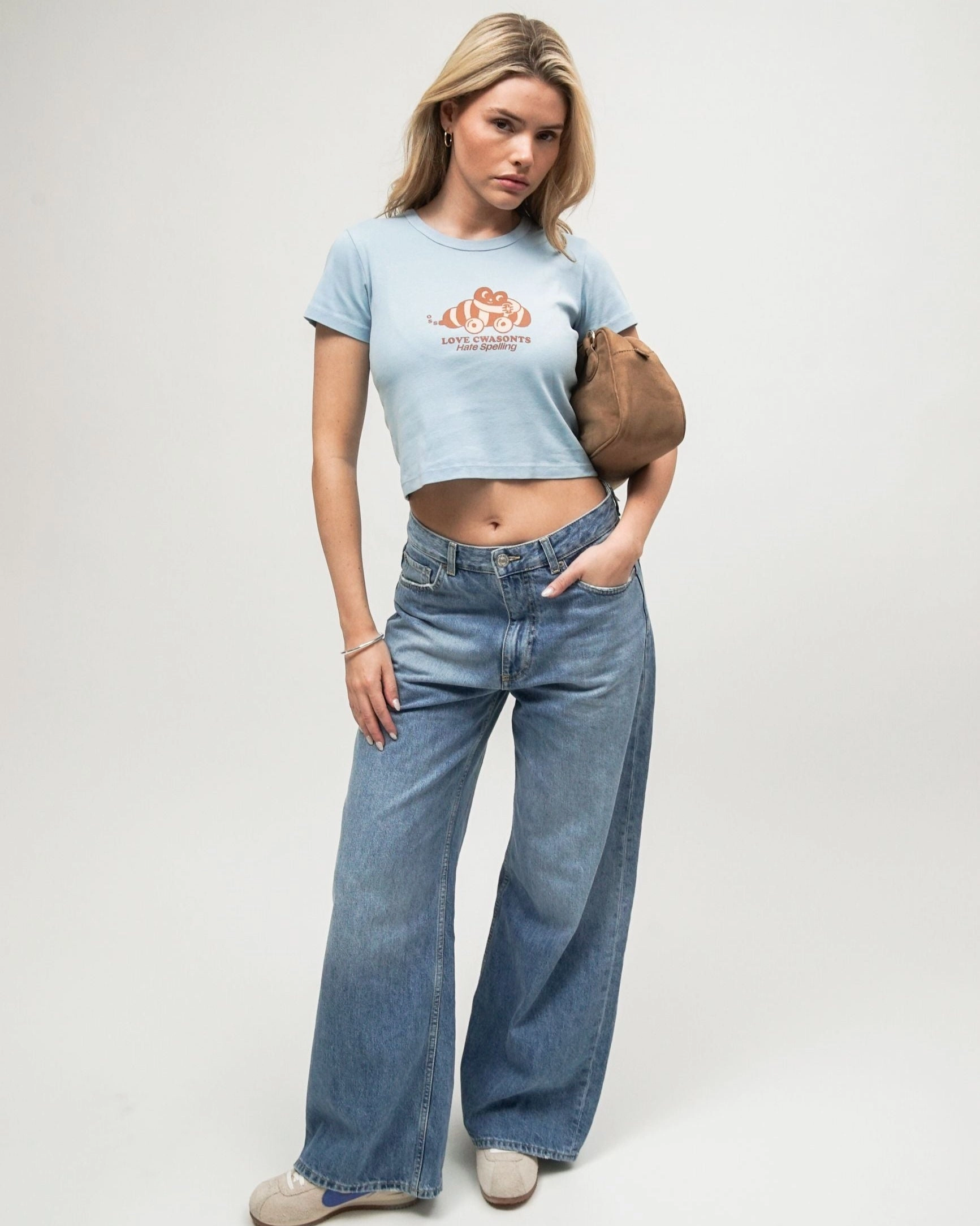 Other Side Store 'Love Cwasonts' Baby Tee - Baby Blue Relaxing Fit