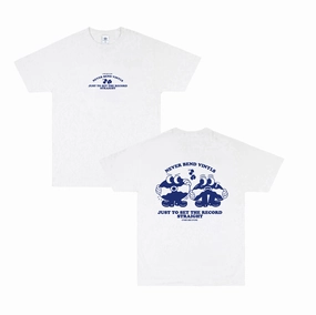 No Shrink Fabric Other Side Store 'Never Bend Vinyls' Tee - White