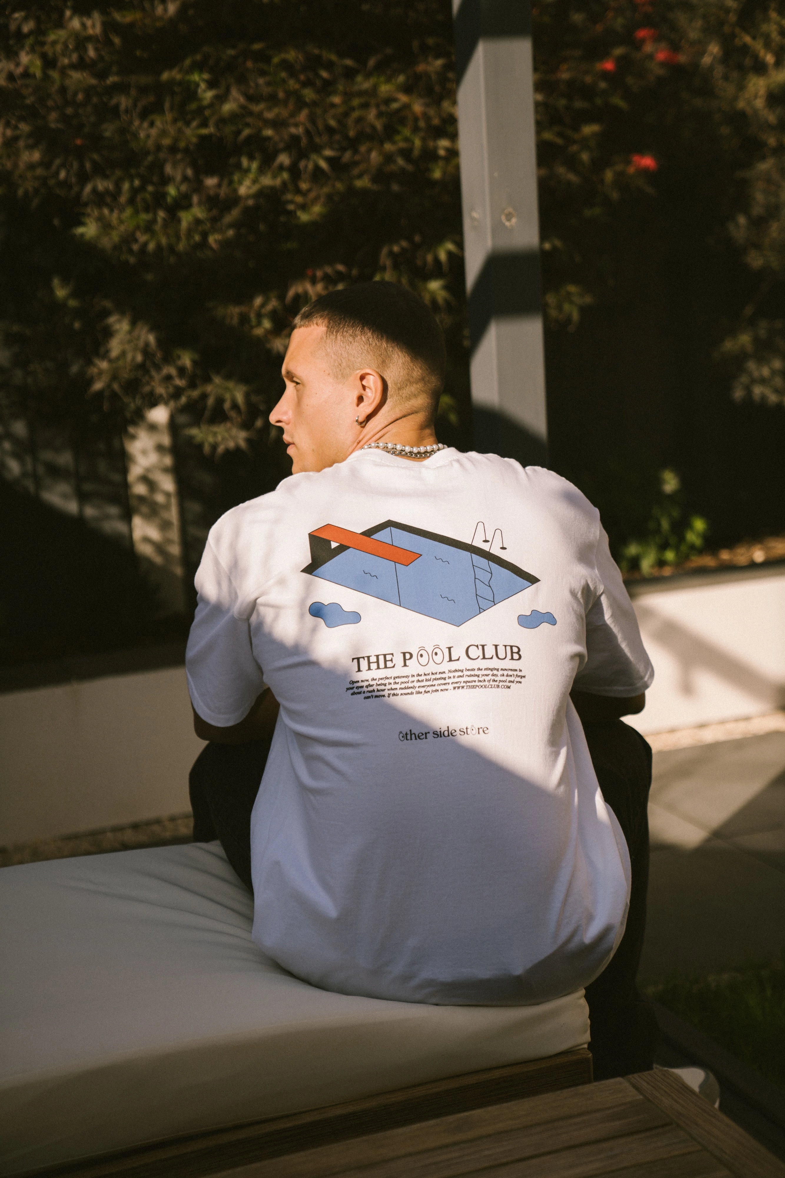 Other Side Store 'Pool Club' Tee - White Everyday Essential